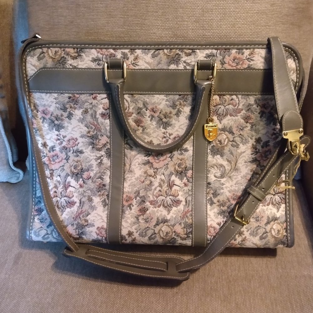 ❤️4 PC FRENCH CO Laptop Briefcase Bag +Strap Tucky Lock Key  +Enamel FOB/Hangtag